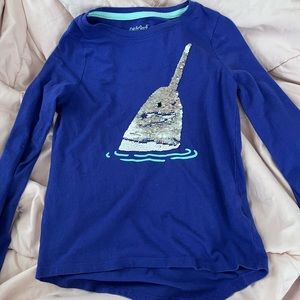 Girls Sequin long sleeve, size 7/8